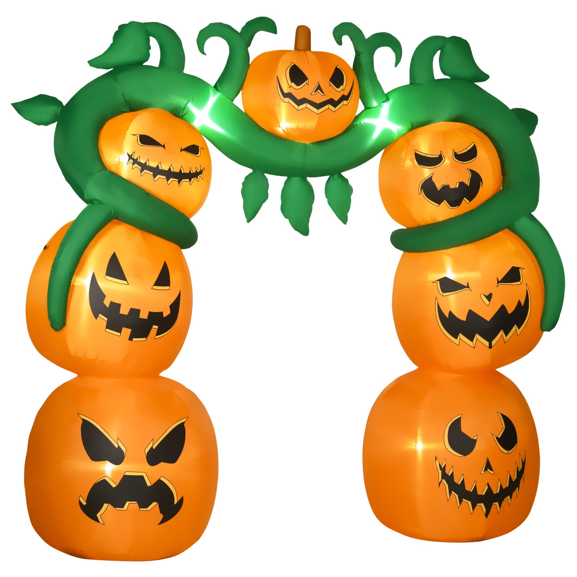 Halloween Inflatables Pumpkin Archway, Outdoor Blow Up Yard Decoration with Build-in LED