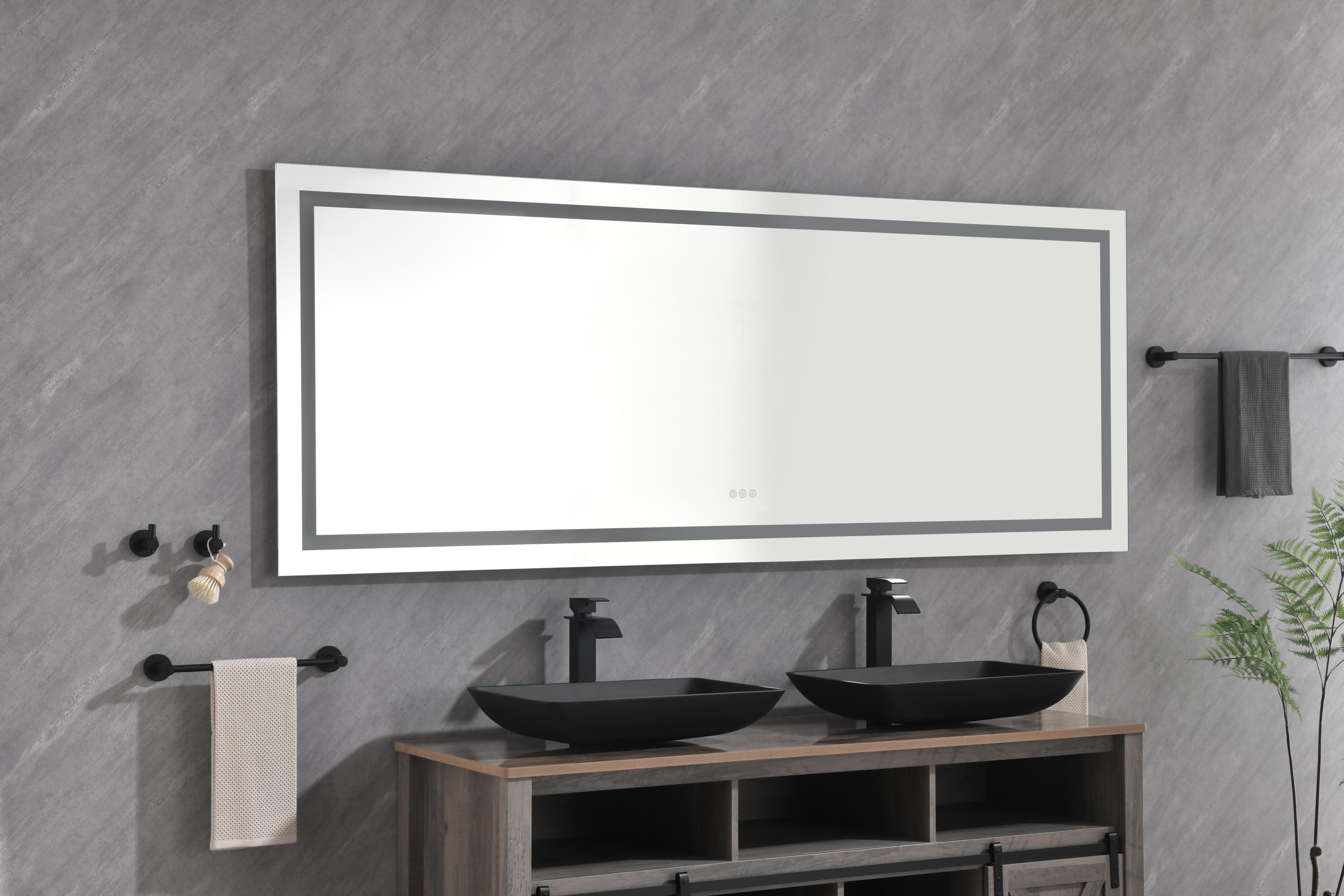 84x32" LED Lighted Bathroom Wall Mounted Mirror