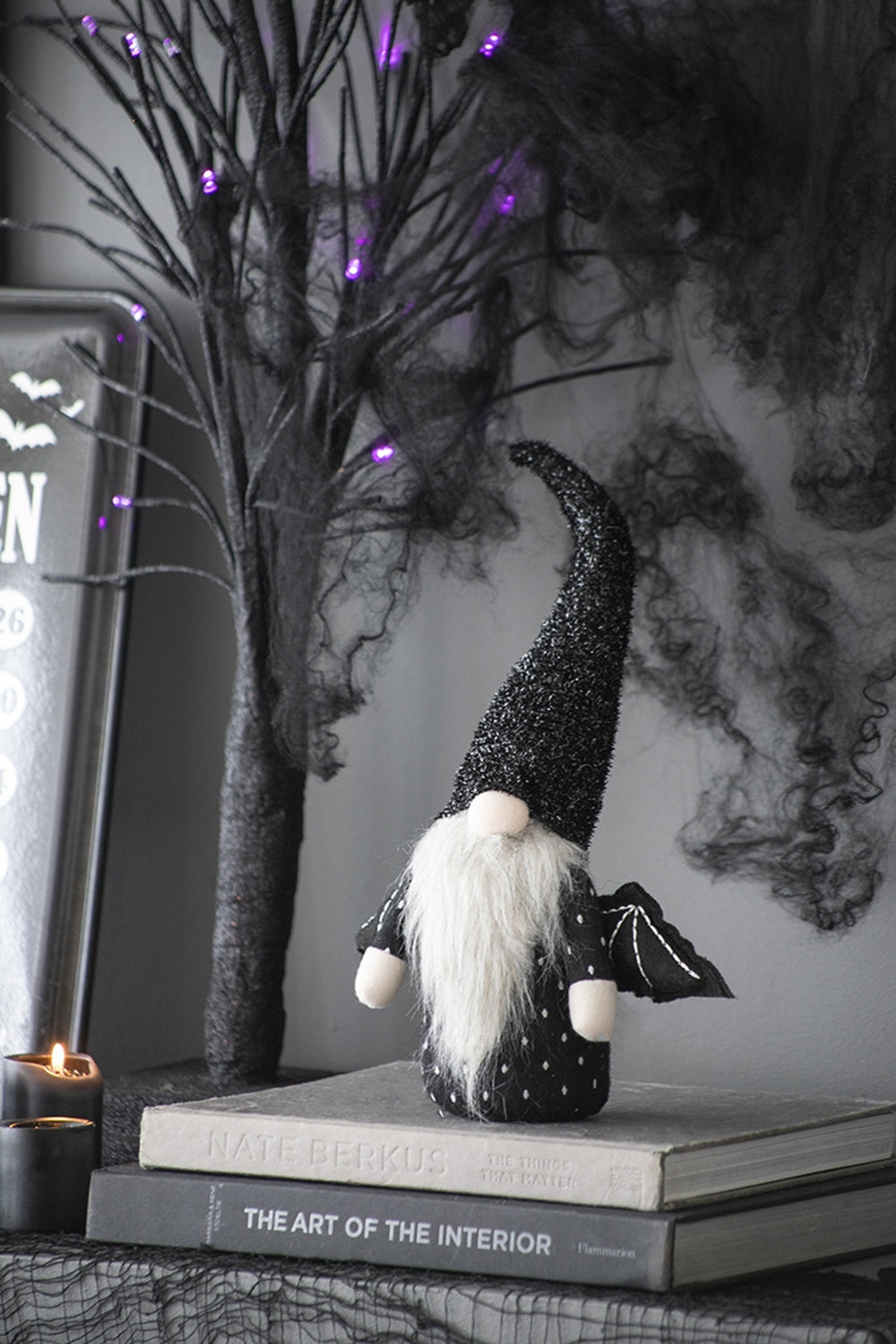 Fabric Black Gnome With Wings Decor, for Halloween Decor