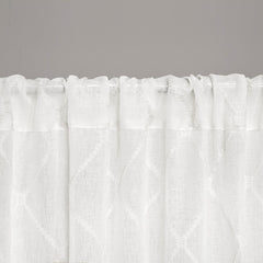 Diamond Sheer Window Curtain Panel(Only 1 Pc Panel white)