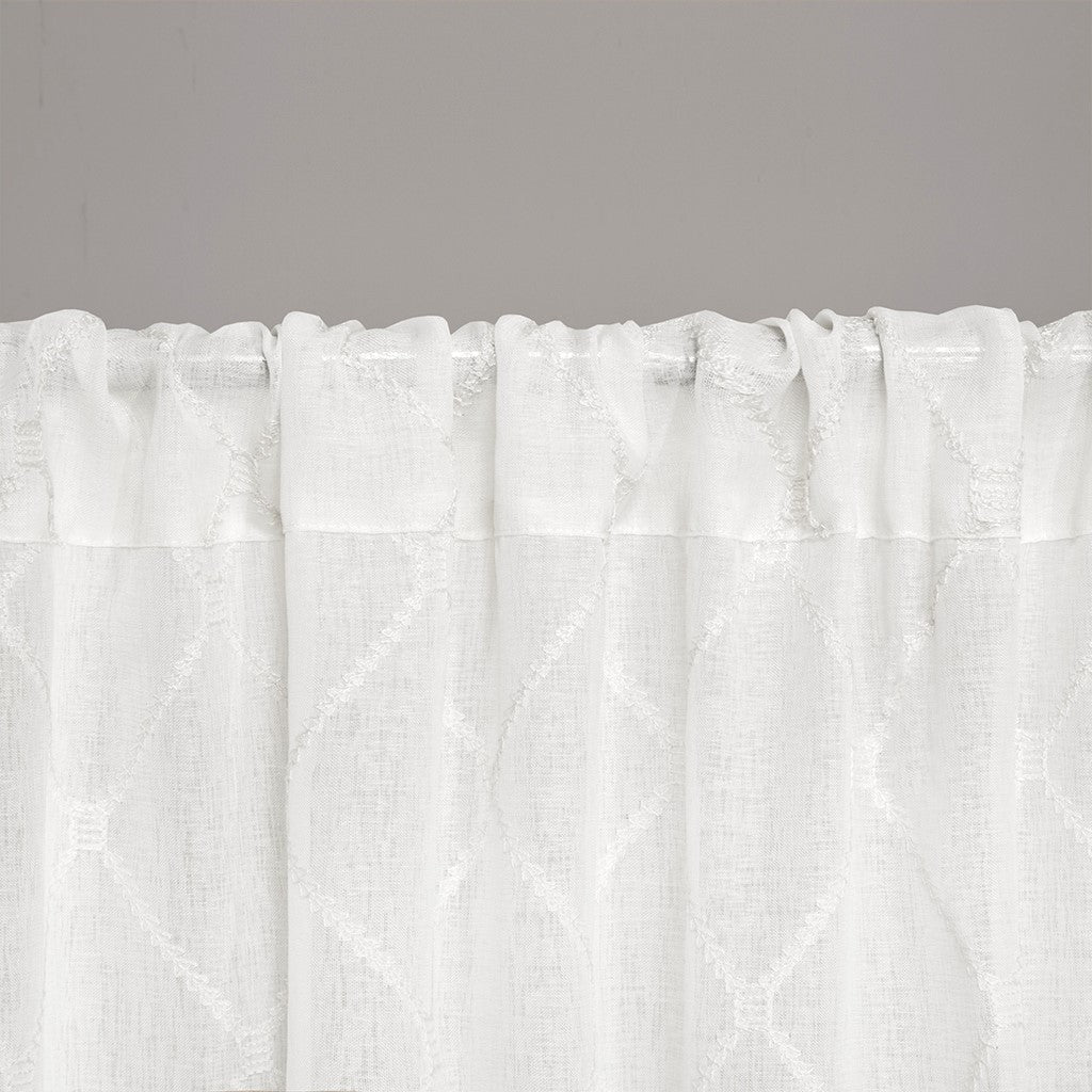 50x84"Diamond Sheer Window Curtain Panel(Only 1 Pc Panel white)