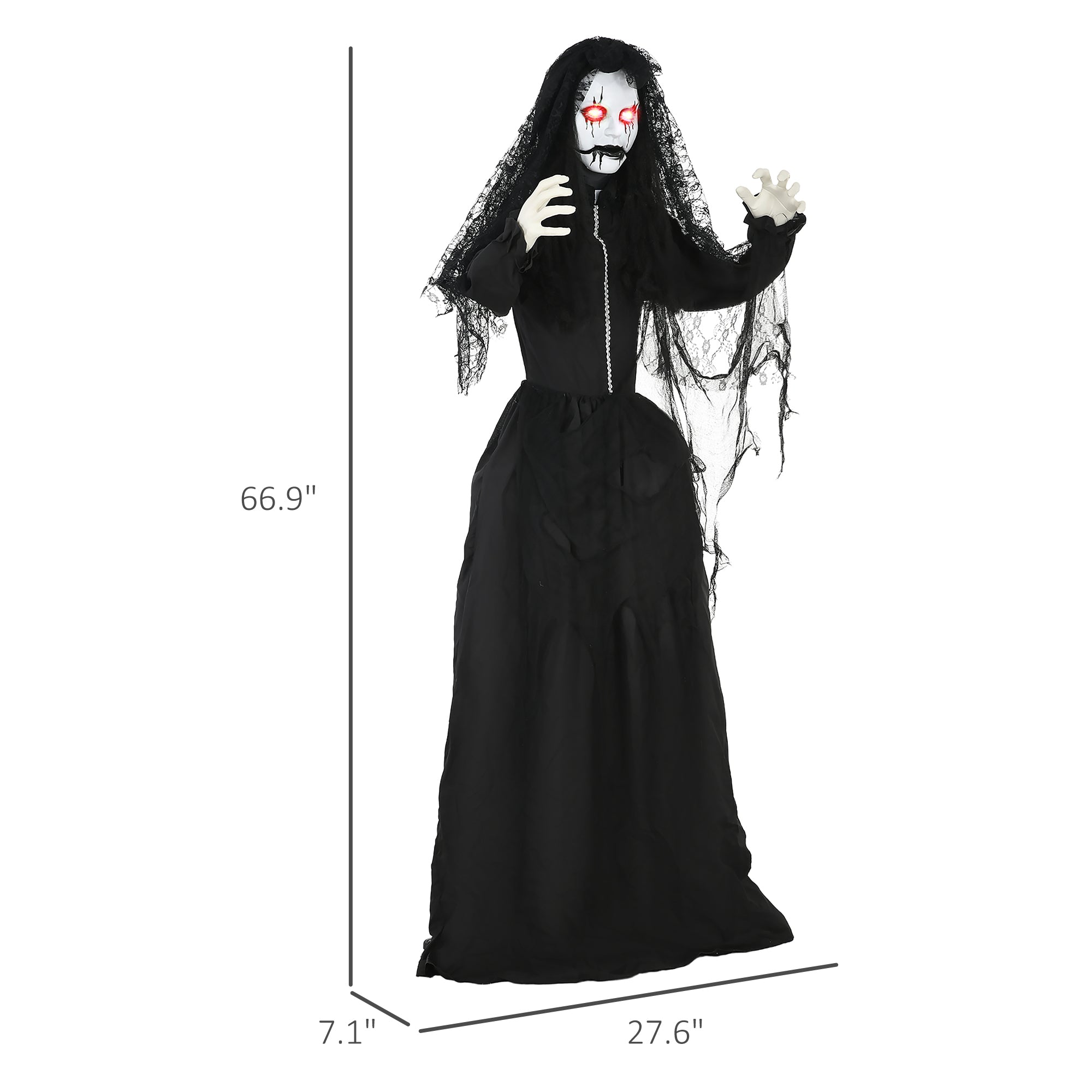 Life Size Freestanding Scary Ghost Bride