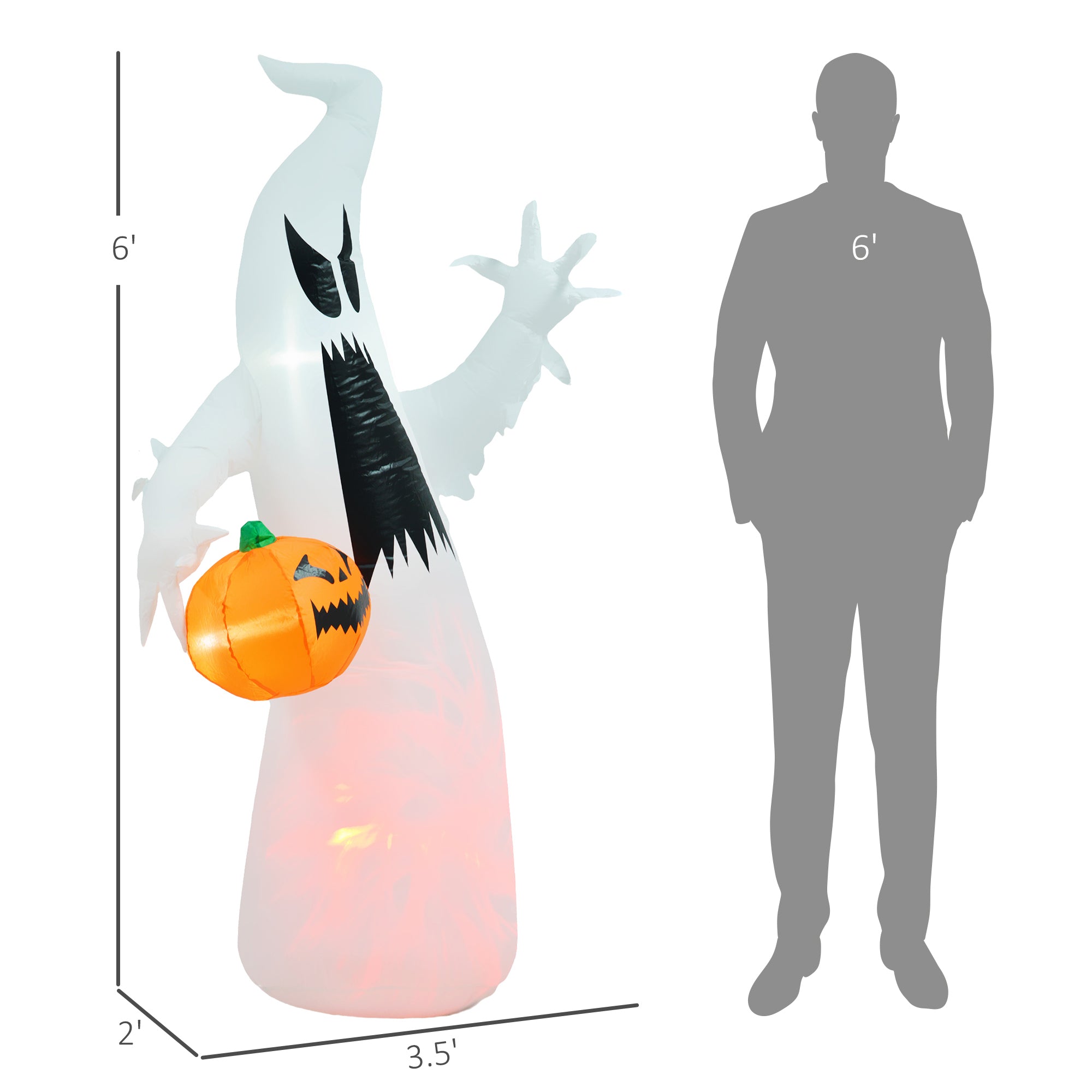 Halloween Inflatable Outdoor Decoration Ghost with Pumpkin