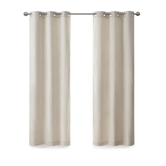 Basketweave Room Darkening Curtain Panel Pair(2 Pcs Window Panels Ivory)