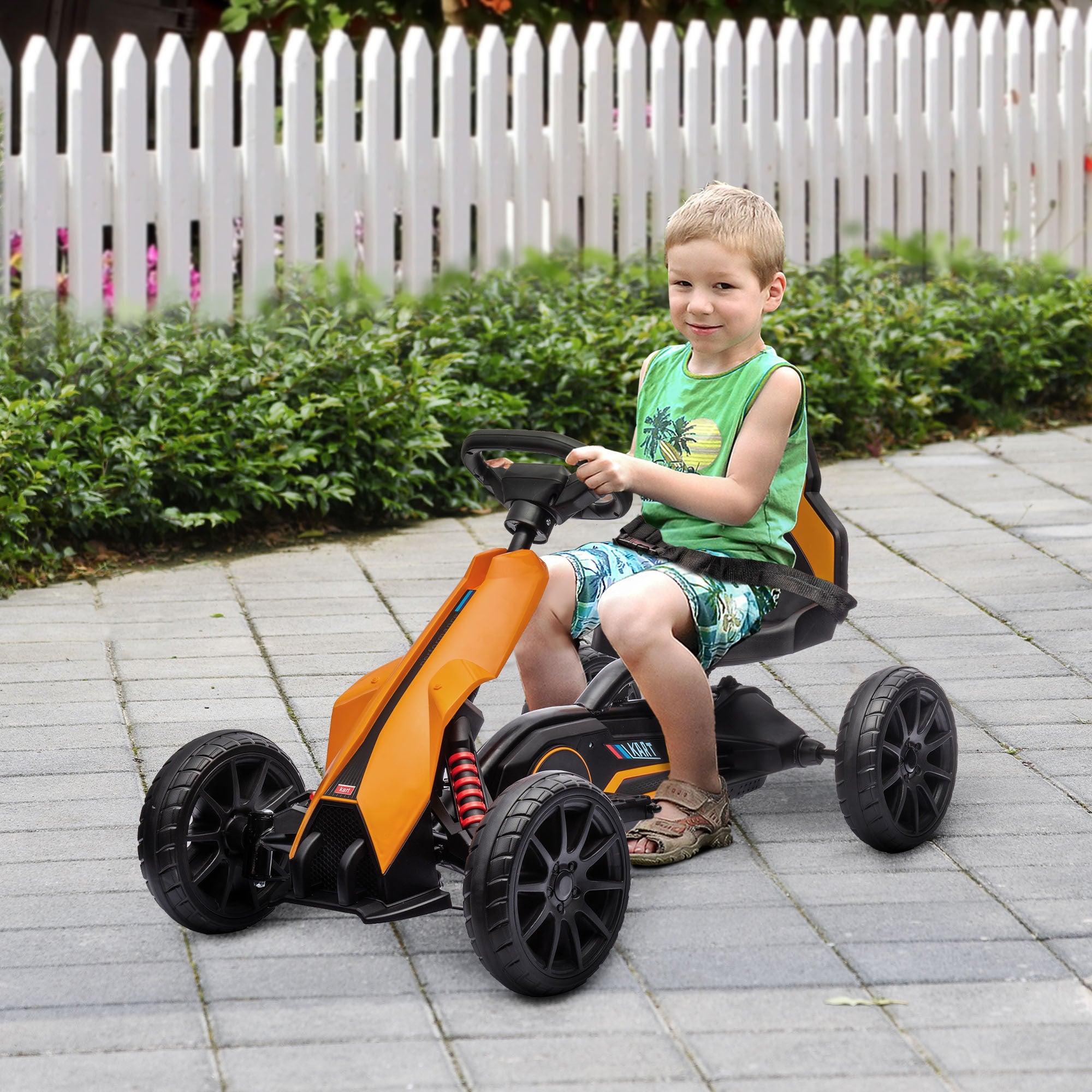 Aosom 12V Electric Go Kart for Kids(orange)