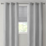 Basketweave Room Darkening Curtain Panel Pair(2 Pcs Window Panels grey)