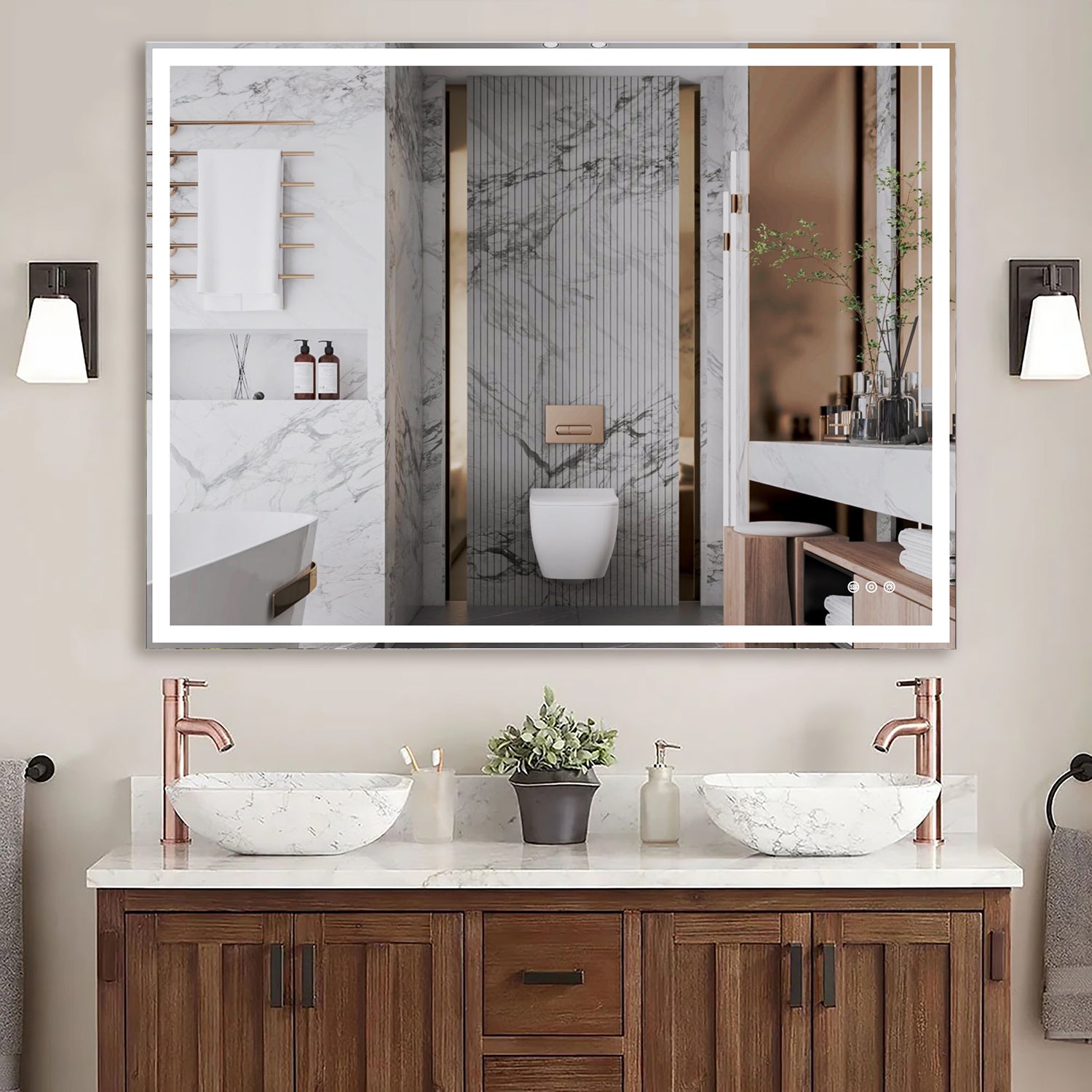 48x36 inch LED Bathroom Vanity Mirror Wall Mounted