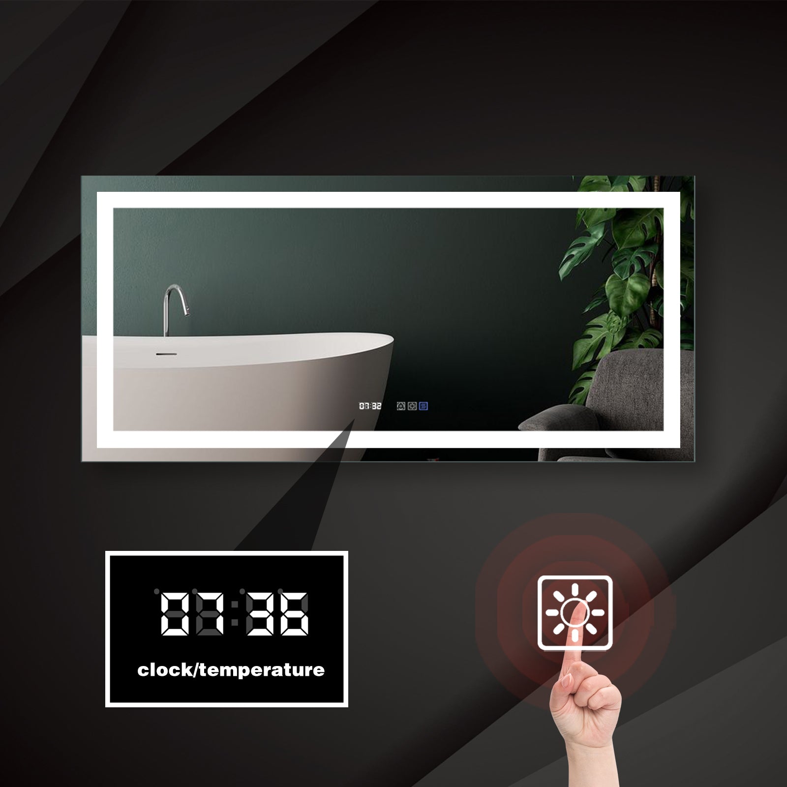 60 x 28" LED Bathroom Vanity Mirror