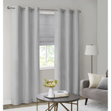 Basketweave Room Darkening Curtain Panel Pair(2 Pcs Window Panels grey)