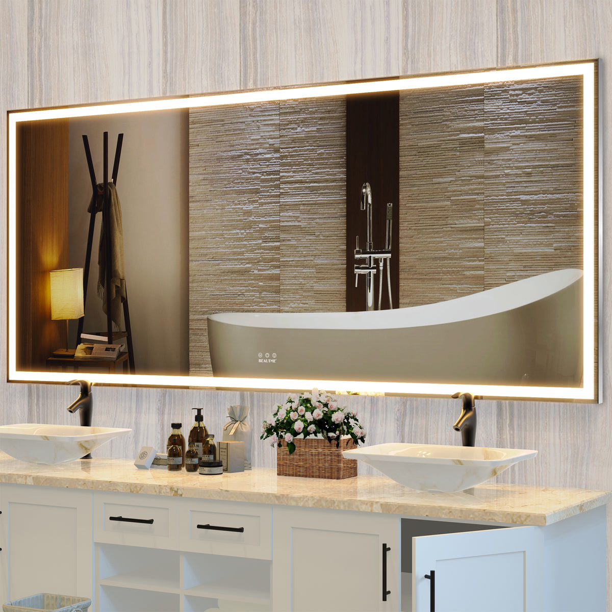 Oversized LED Bathroom Mirror Wall Mounted Mirror