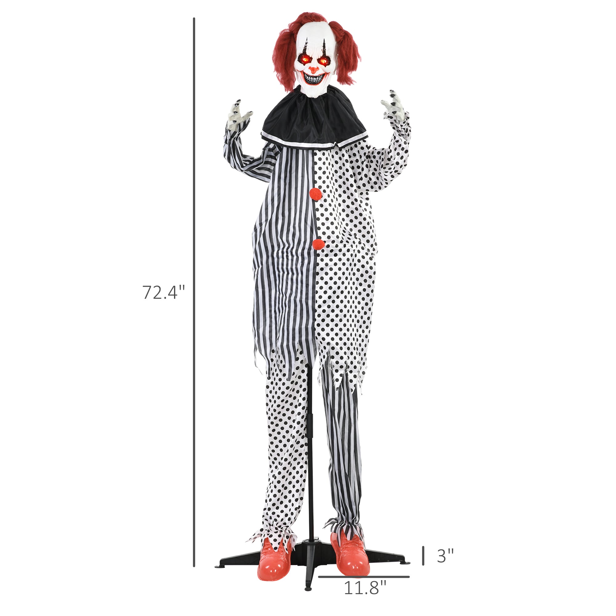 Life Size Outdoor Halloween Decoration, Animatronic Circus Clown