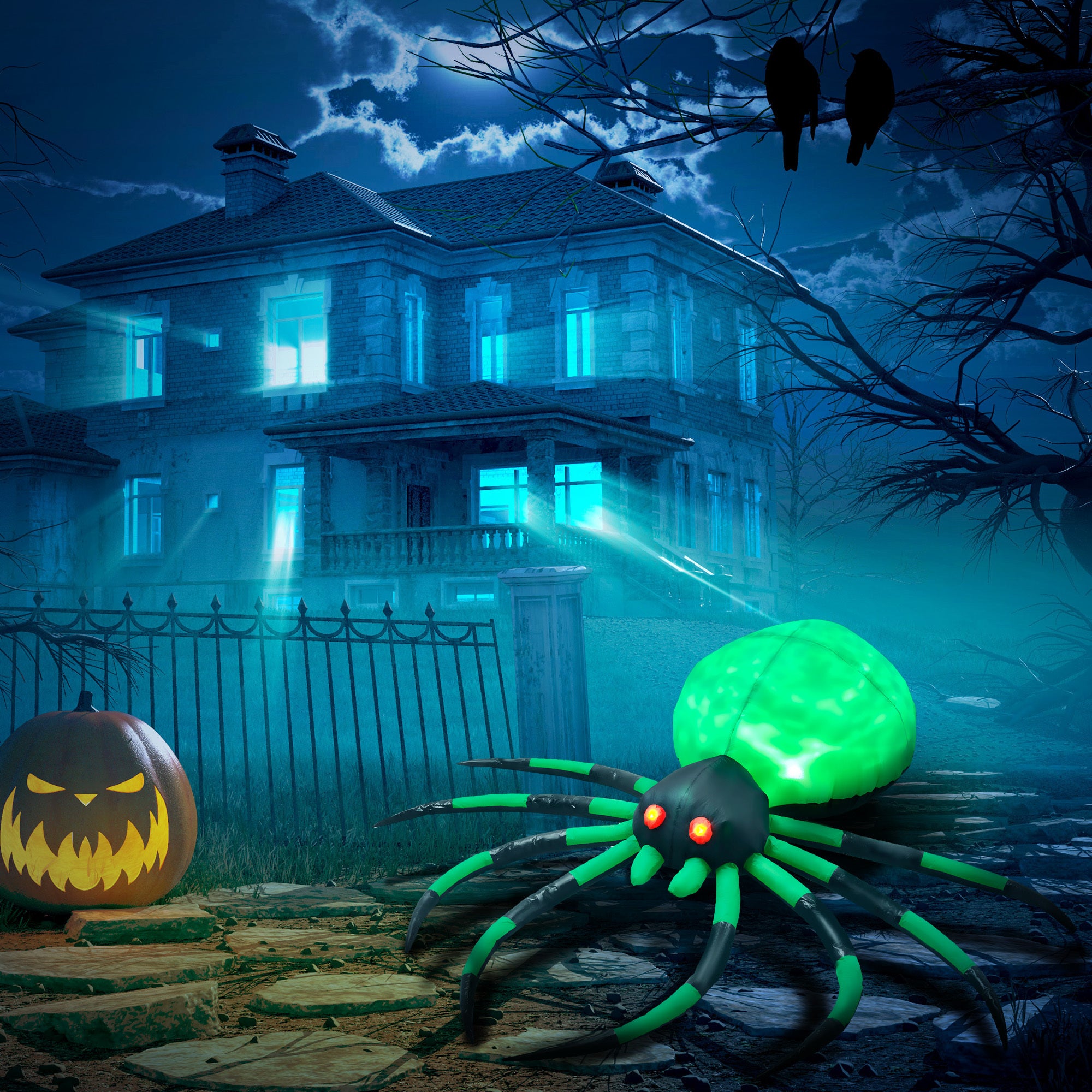 Halloween Inflatable Outdoor Decoration Spider