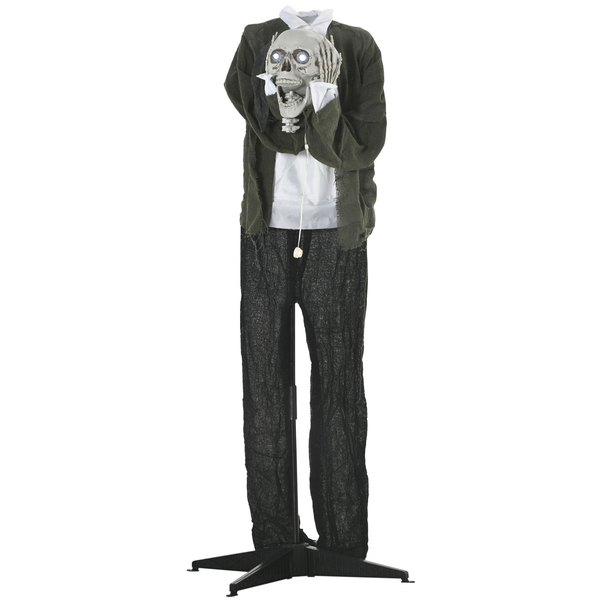 57" Life Size Outdoor Halloween Decorations Hanging Talking Skeleton Ghost