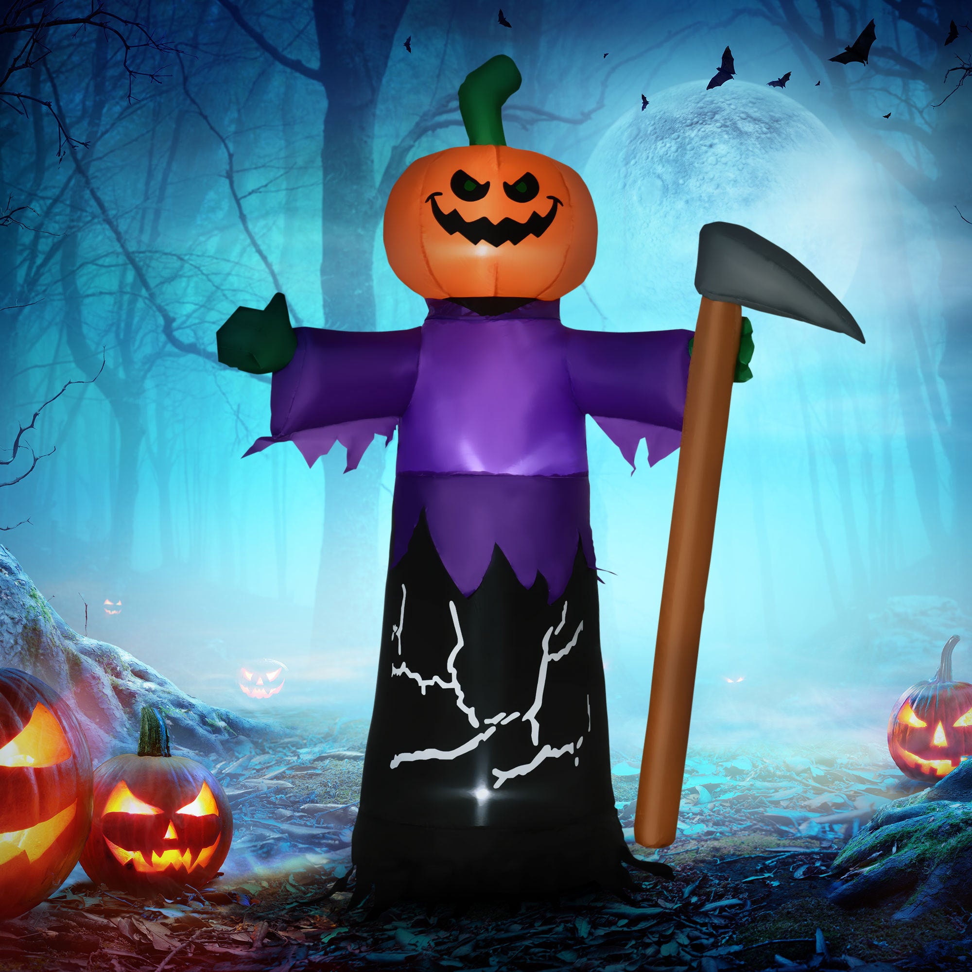 5' Inflatable Halloween Pumpkin Grim Reaper