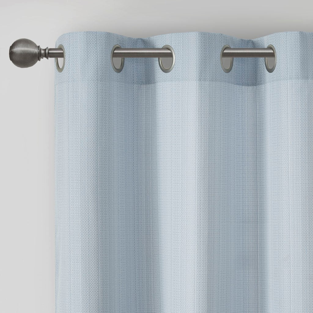 Basketweave Room Darkening Curtain Panel Pair(2 Pcs Window Panels blue)