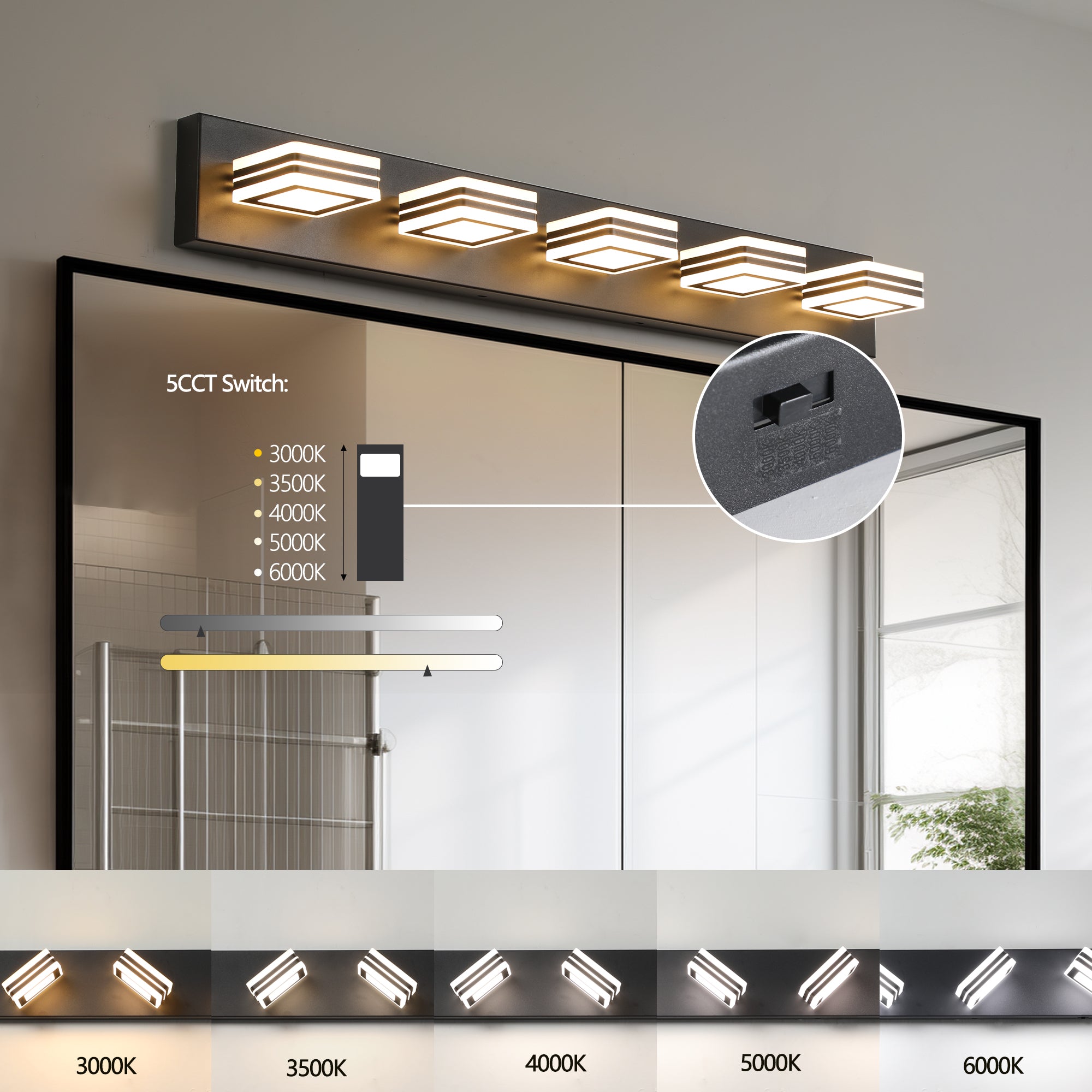 Modern 5-Light LED Vanity Light