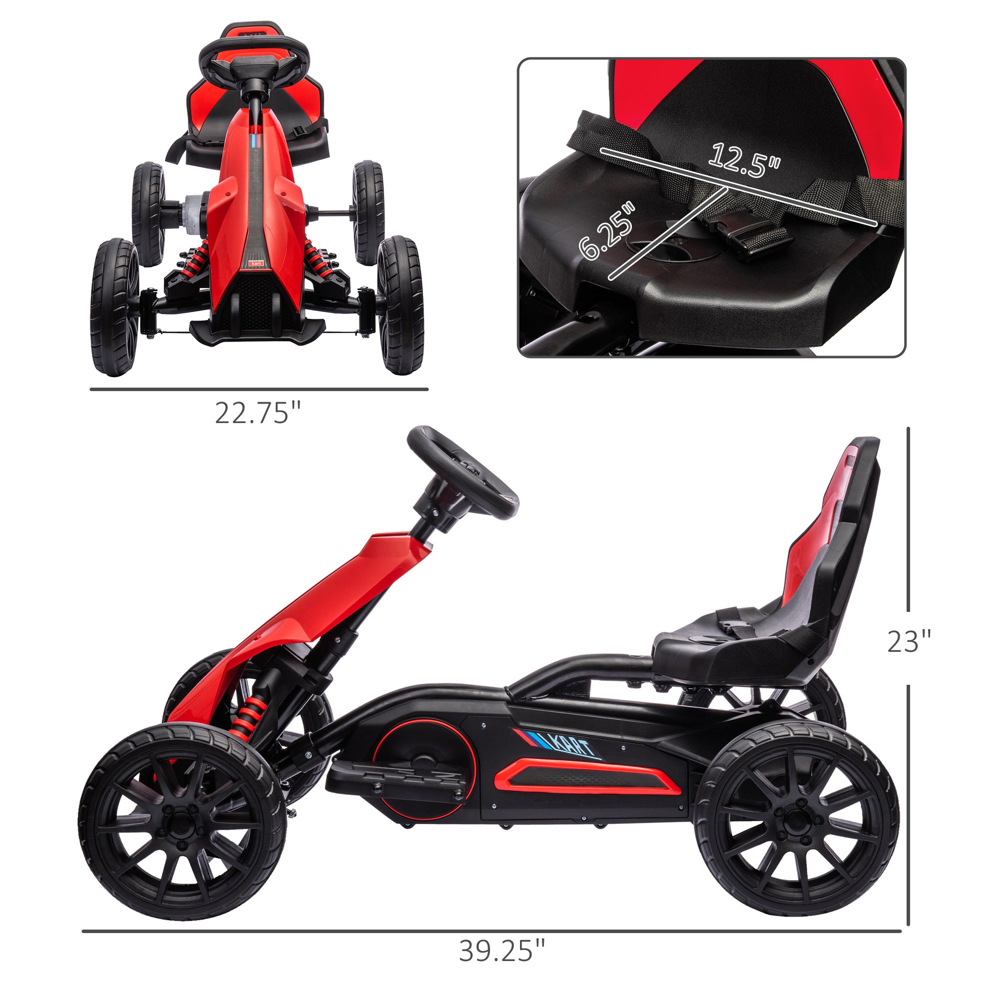 Aosom 12V Electric Go Kart for Kids(red)