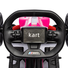 Aosom 12V Electric Go Kart for Kids(pink)