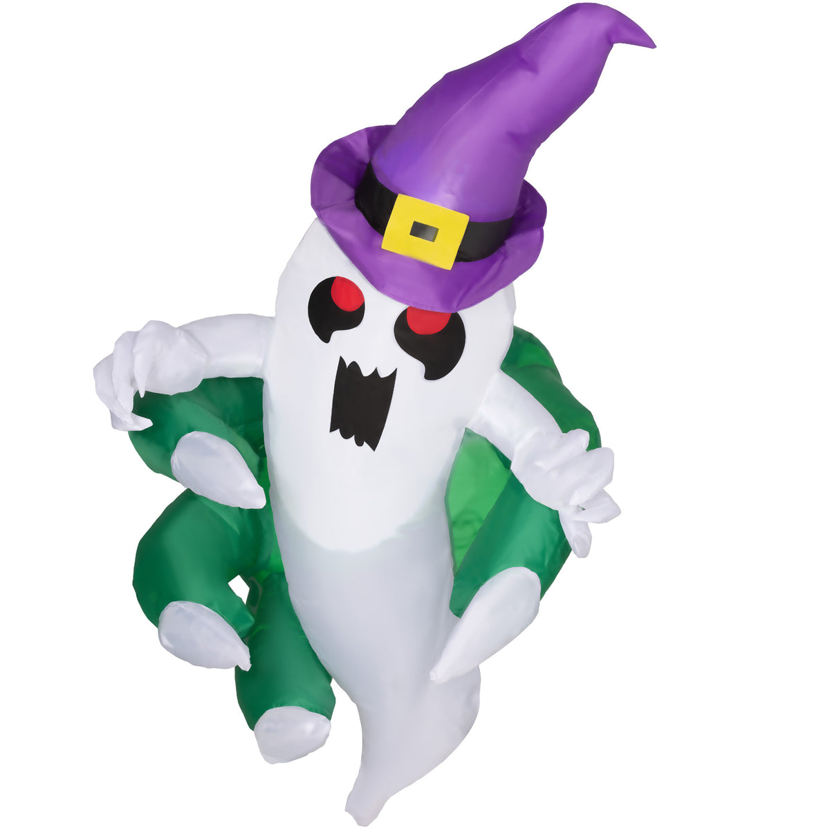 4ft Inflatable Halloween Decoration, Lighted Window Sticker Ghost in Hat