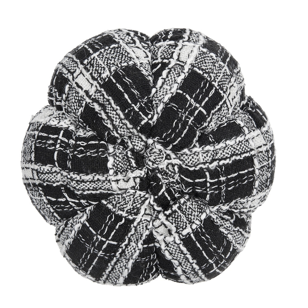 Fabric Light Black White Plaid Pumpkin, for Holiday Halloween Decor