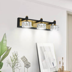 LED 3-Light Modern Crystal Bathroom Vanity Light Over Mirror