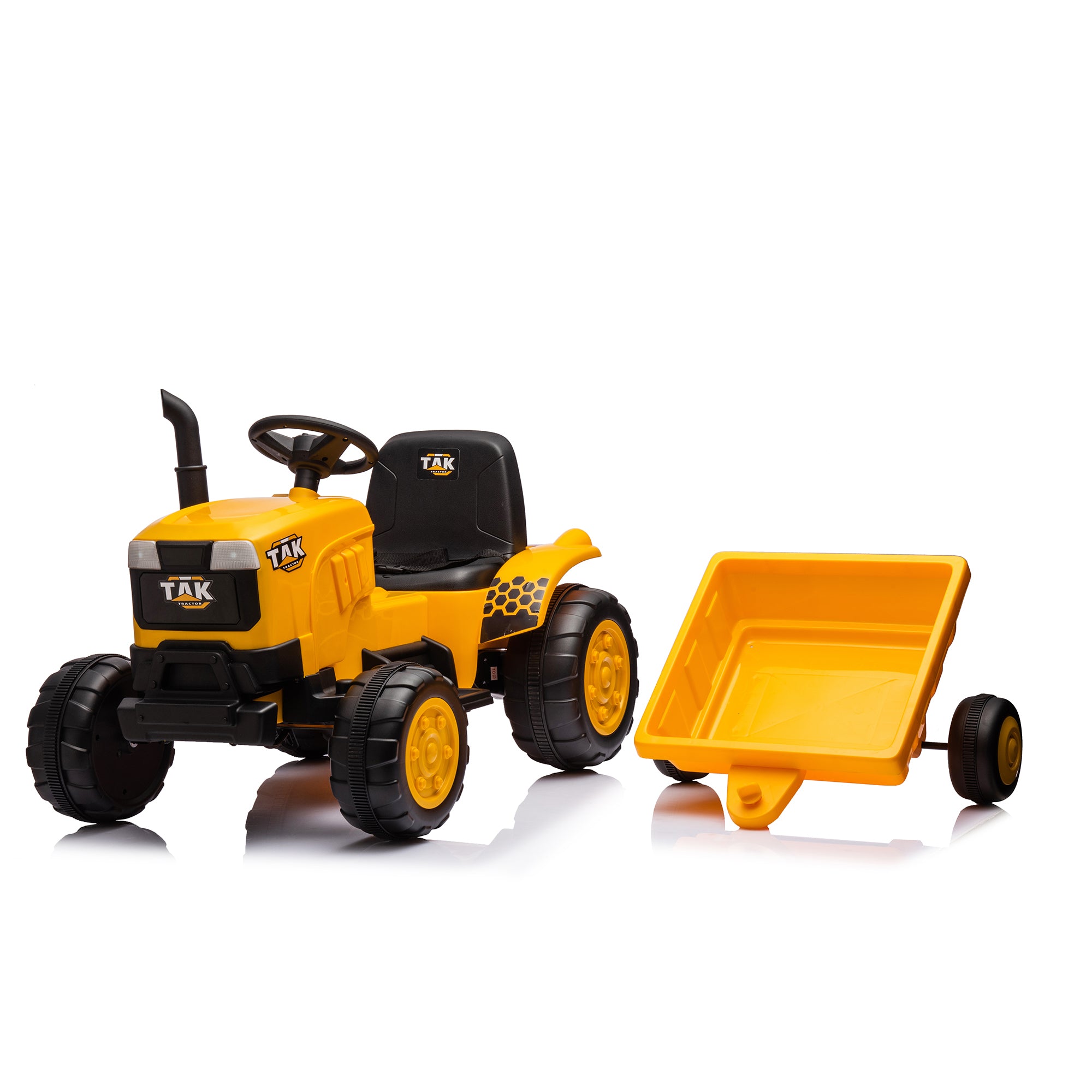 12V Kids Ride on Tractor Electric Excavator Battery Powered Motorized Car for Kids Ages 3-6, Yellow