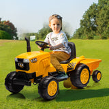 12V Kids Ride on Tractor Electric Excavator Battery Powered Motorized Car for Kids Ages 3-6, Yellow