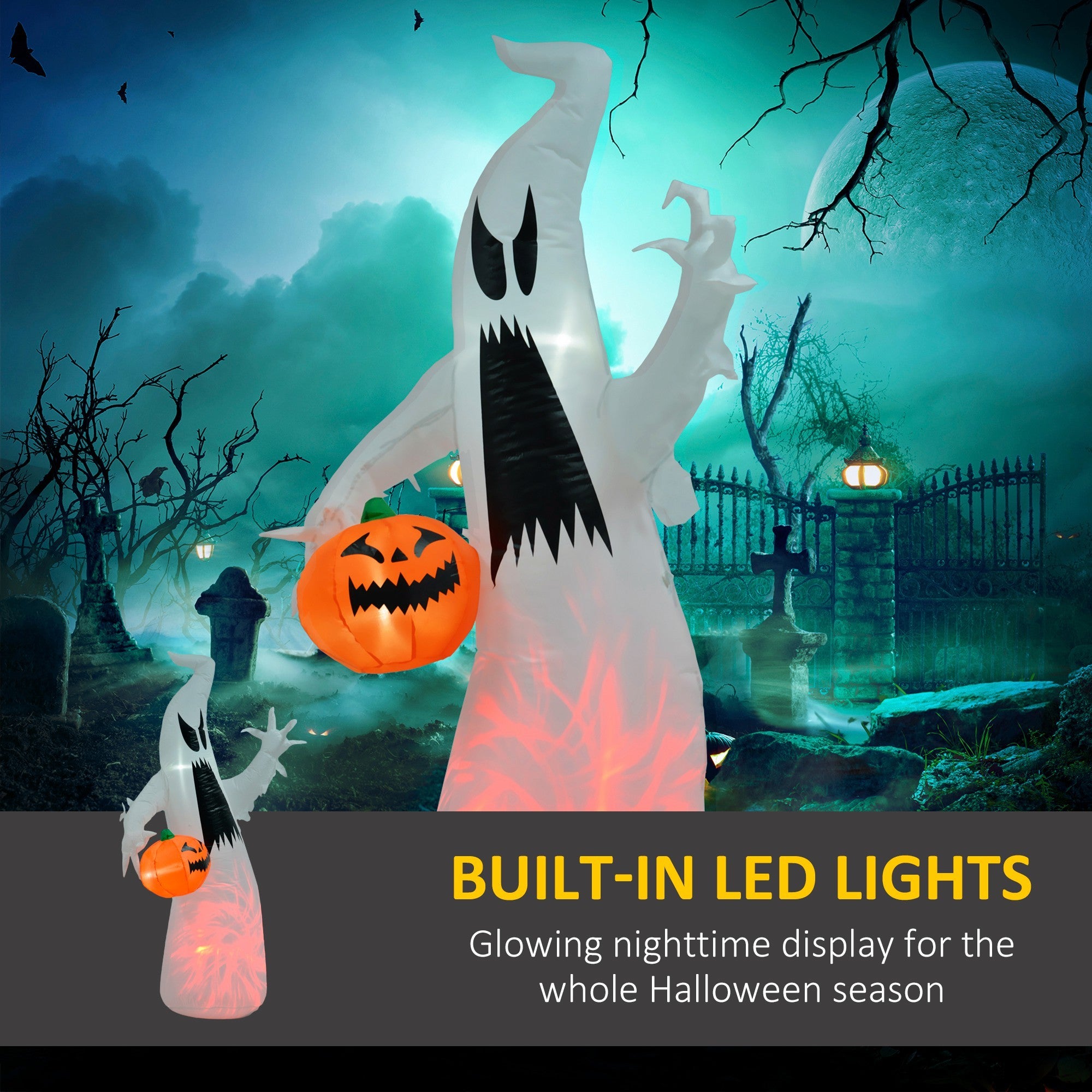 Halloween Inflatable Outdoor Decoration Ghost with Pumpkin