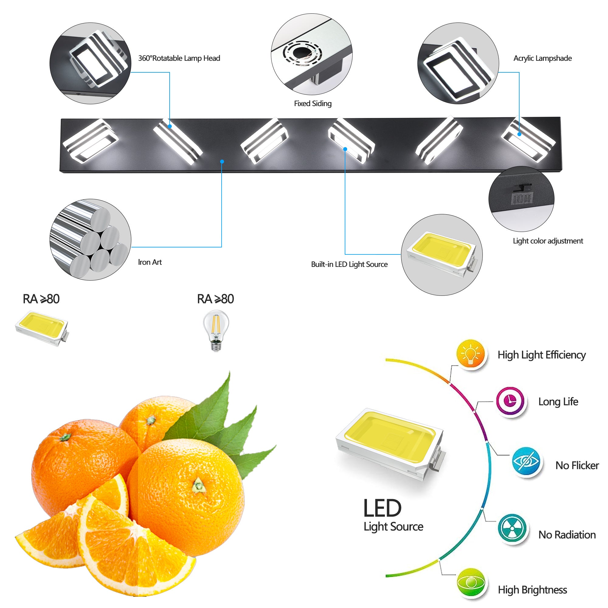 Modern 6-Light LED Vanity Light