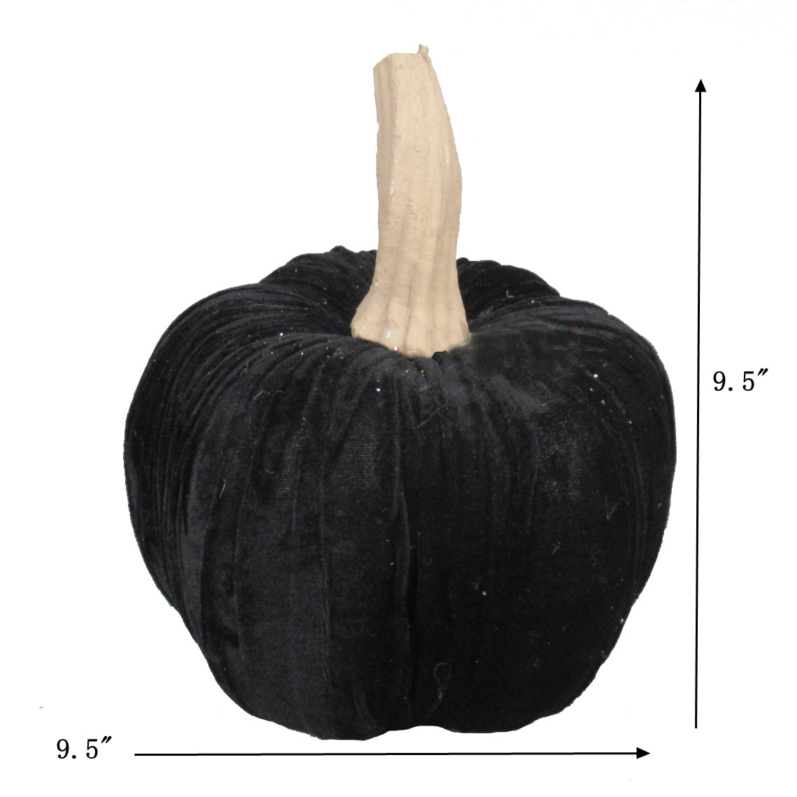 Black Velvet Pumpkin Large, for Holiday Halloween Decor