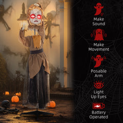 Life Size Outdoor Halloween Decoration Animatronic Doll with Simulated Wound Cracks