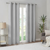 Basketweave Room Darkening Curtain Panel Pair(2 Pcs Window Panels grey)