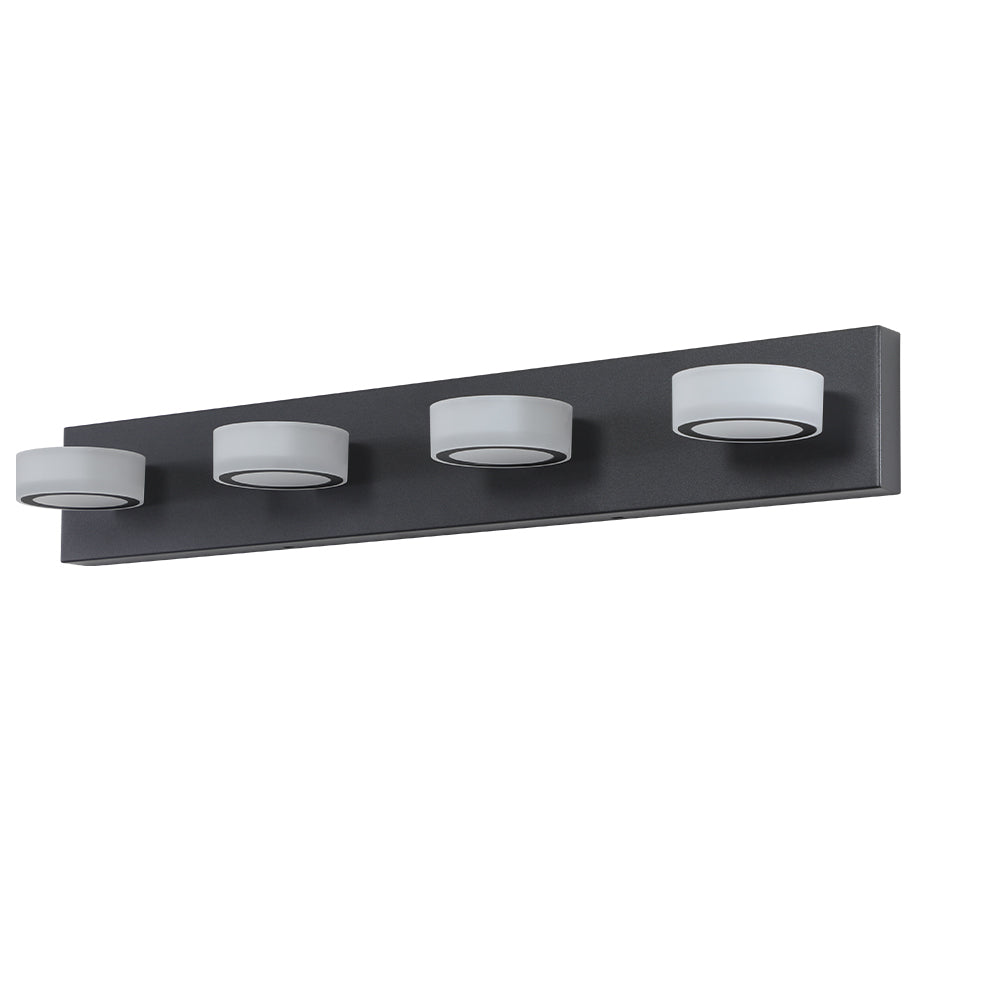 LED Modern Black 4-Light Vanity Lights Fixtures Over Mirror