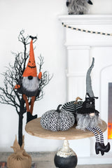 Fabric Pumpkin Black/White Diamond Pattern, for Holiday Halloween Decor