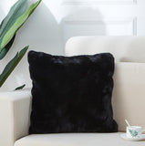 Agnes Luxury Chinchilla Faux Fur Pillow (18 In. x 18 In. black)