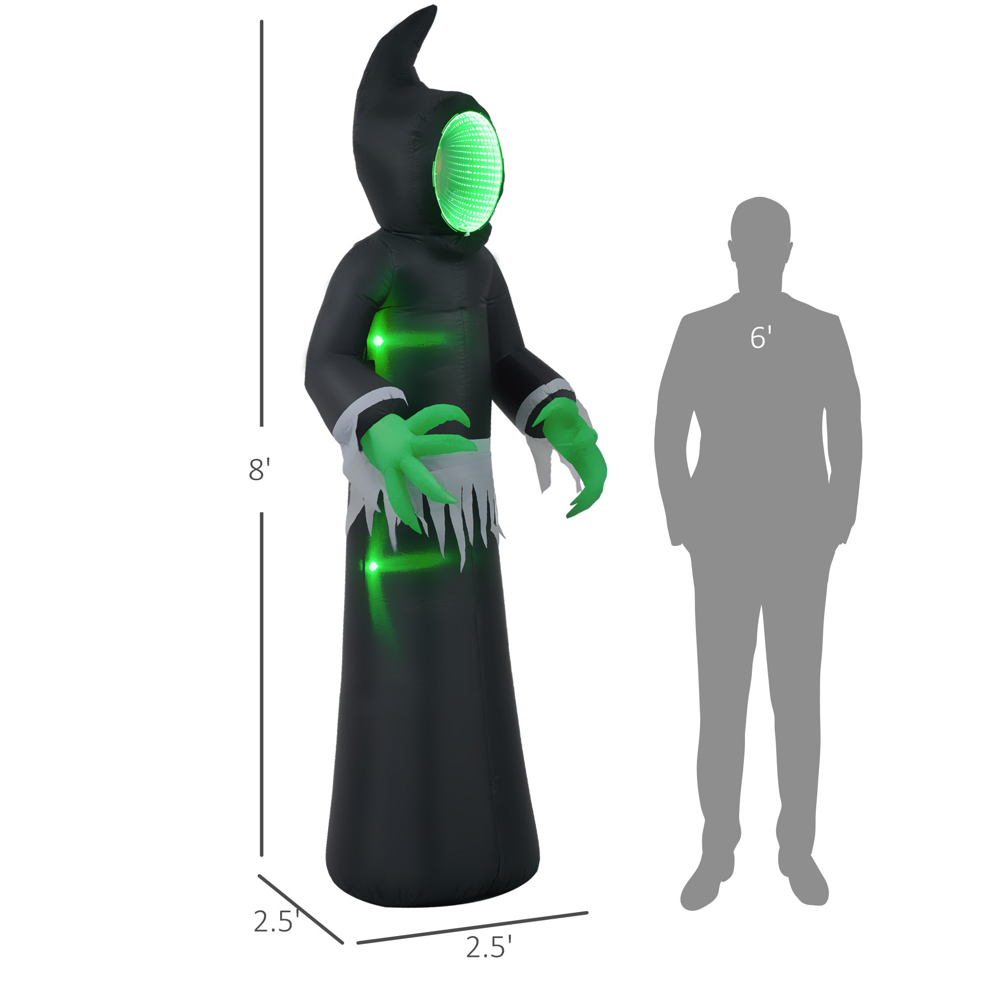 Inflatable Halloween Decoration Green light Face Ghost