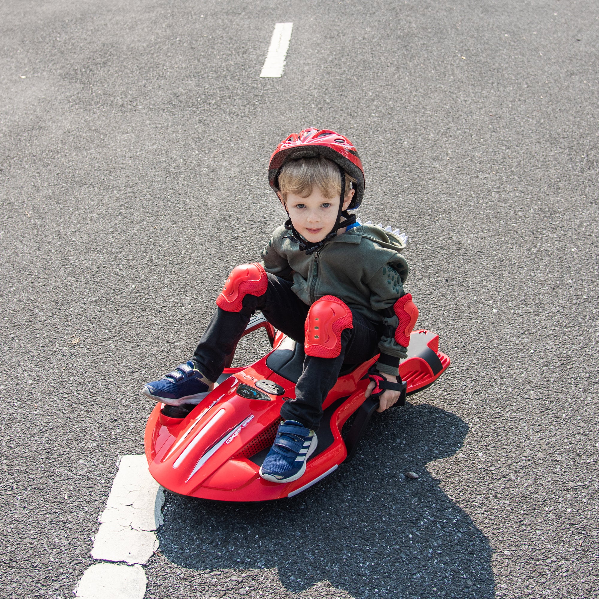 24V Kids Ride On Electric scooter w/ helmet knee pads (yellow)