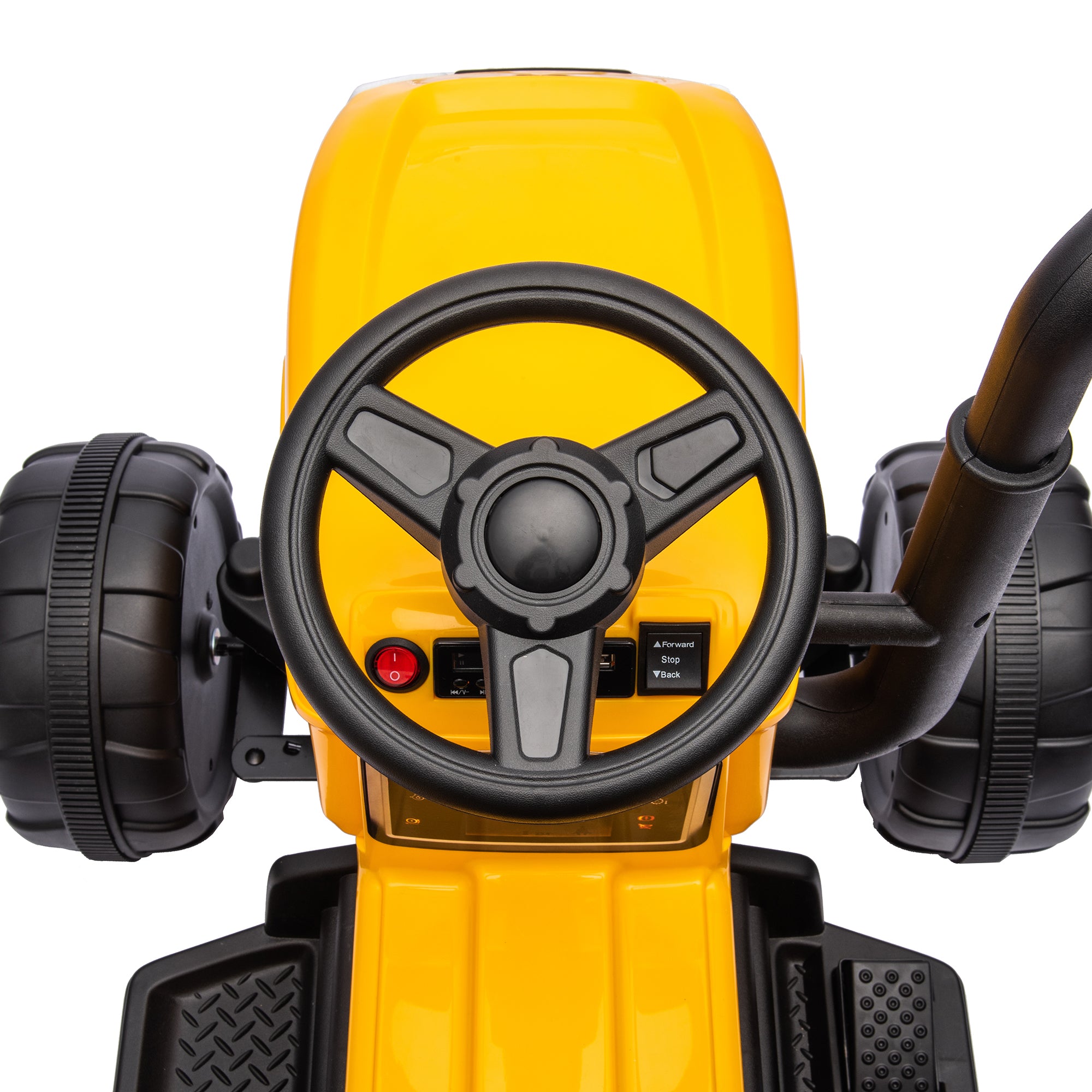 12V Kids Ride on Tractor Electric Excavator Battery Powered Motorized Car for Kids Ages 3-6, Yellow