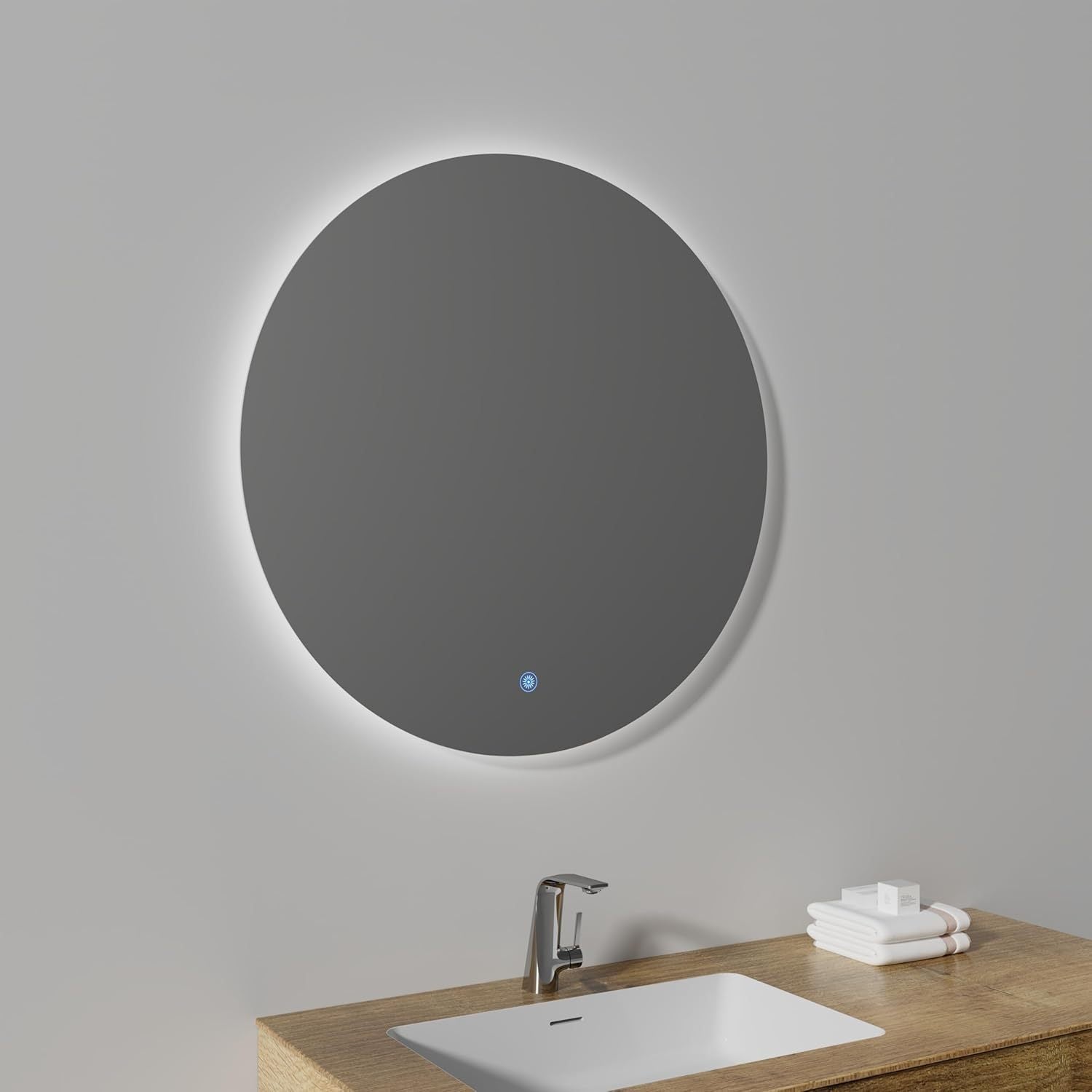 32" Wall-Mounted LED Round Mirror with Lights