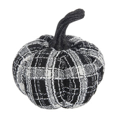 Fabric Light Black White Plaid Pumpkin, for Holiday Halloween Decor