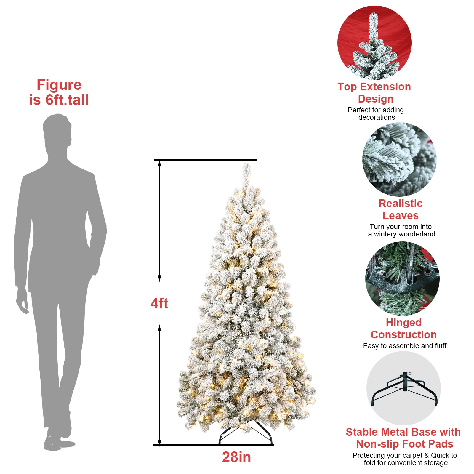 6FT PVC Memory Wire Christmas tree (With Light)