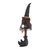 Fabric Standing Gnome W/Orange Banner & Spring Body, for Halloween Decor