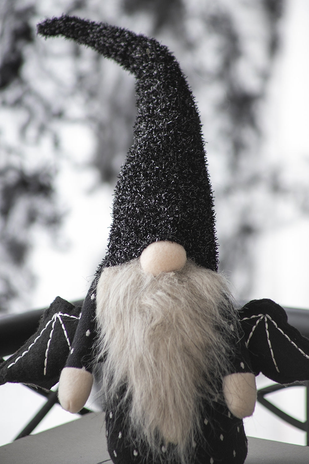 Fabric Black Gnome With Wings Decor, for Halloween Decor