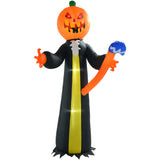 Outsunny 10ft Inflatable Halloween Pumpkin Head Ghost with Hammer