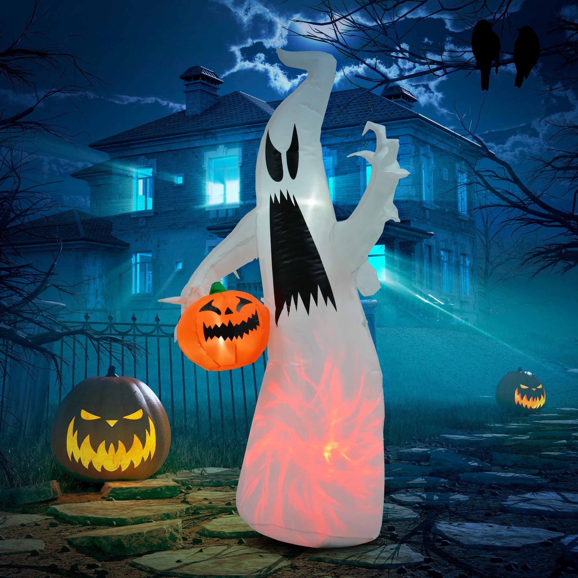 Halloween Inflatable Outdoor Decoration Ghost with Pumpkin