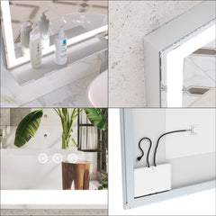 48x36 inch LED Bathroom Vanity Mirror Wall Mounted