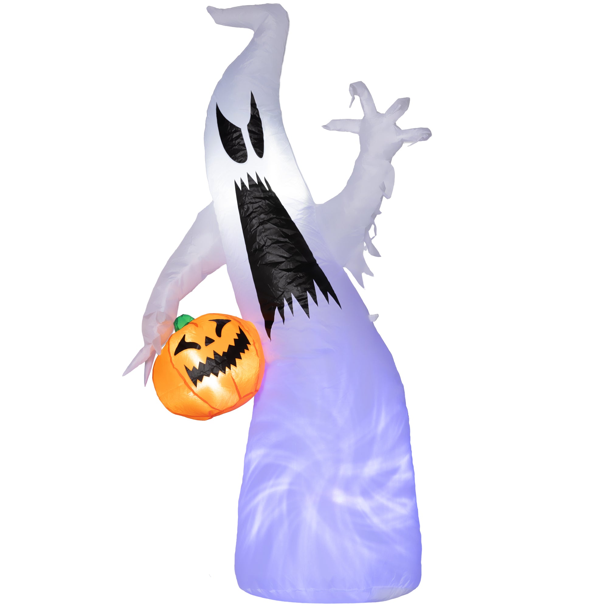 Halloween Inflatable Outdoor Decoration Ghost with Pumpkin Purple