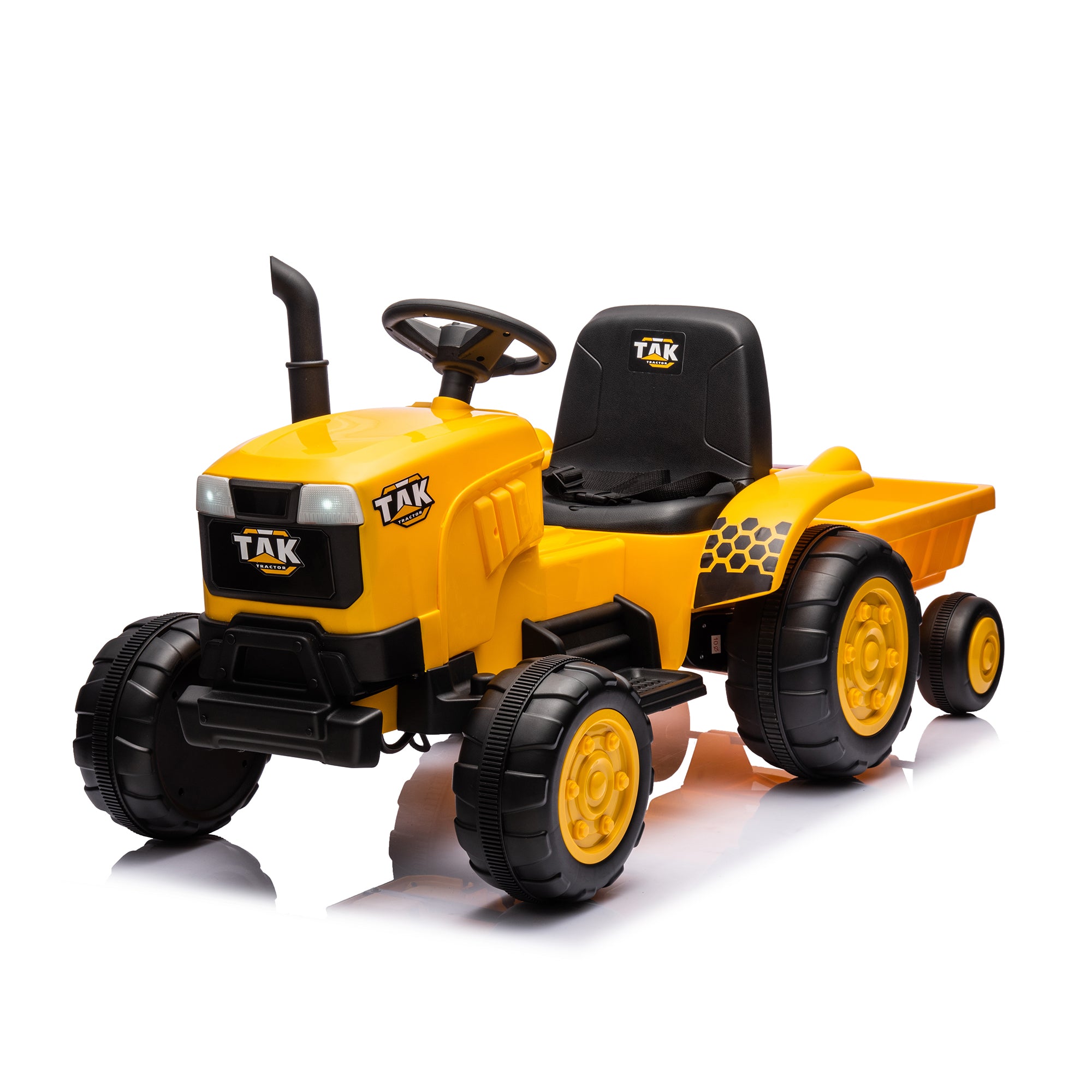 12V Kids Ride on Tractor Electric Excavator Battery Powered Motorized Car for Kids Ages 3-6, Yellow