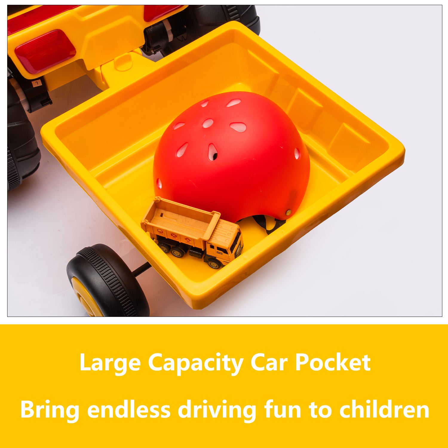 12V Kids Ride on Tractor Electric Excavator Battery Powered Motorized Car for Kids Ages 3-6, Yellow