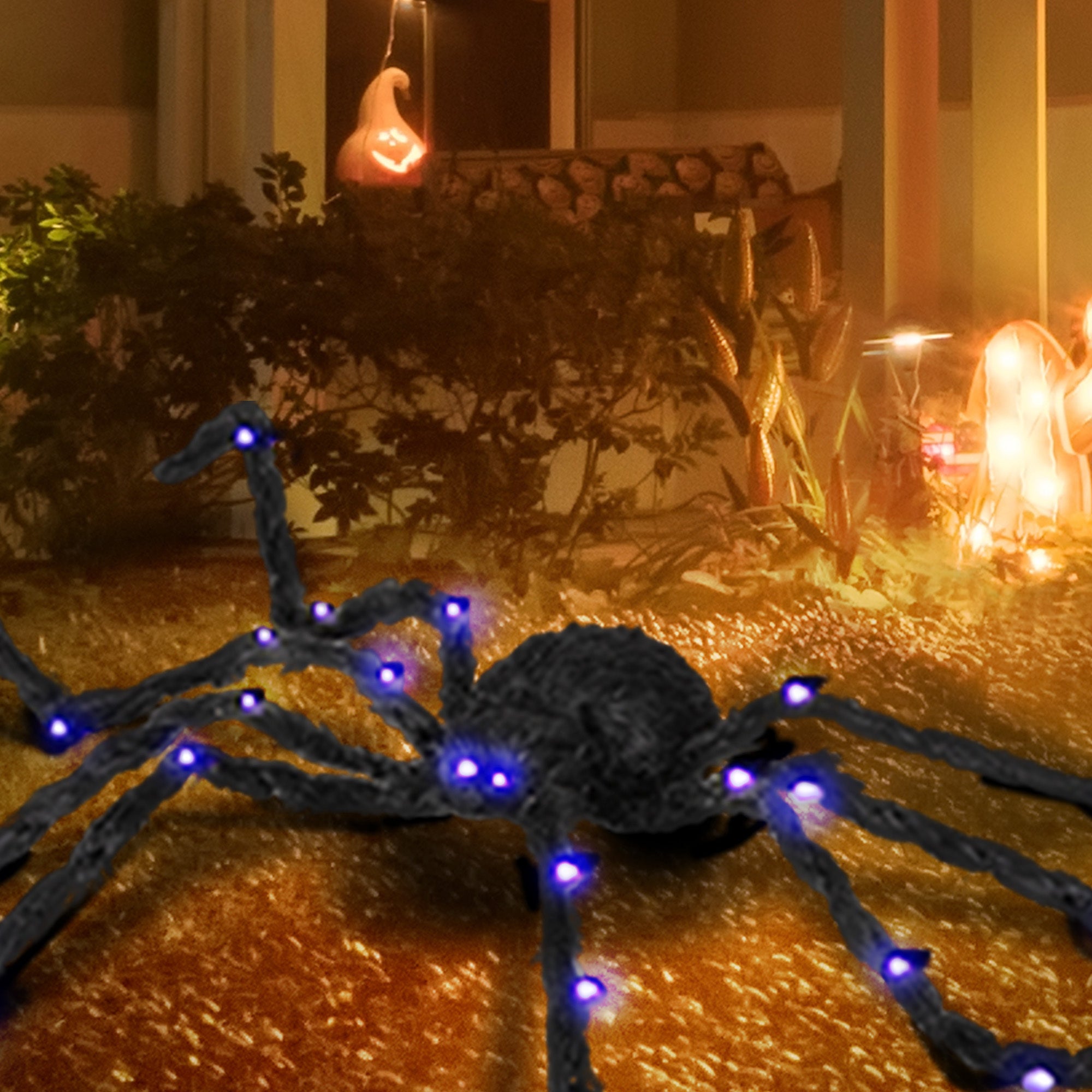 Outdoor Halloween Decoration, Light-up Oversized Spider